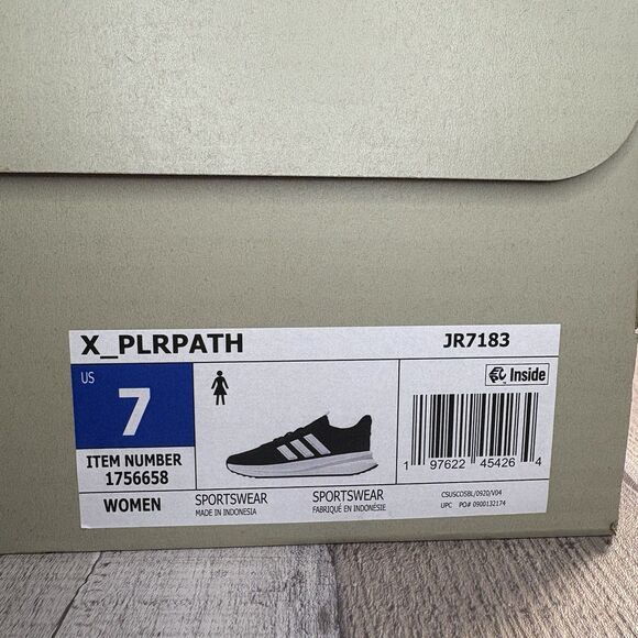 Adidas Women's Size 7 X_PLR Path Running Shoes Sneakers Cloudfoam Black White - Picture 13 of 13